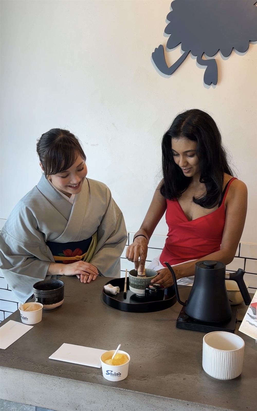 Matcha preparation at Shiro Gelato & Snack, Gold Coast